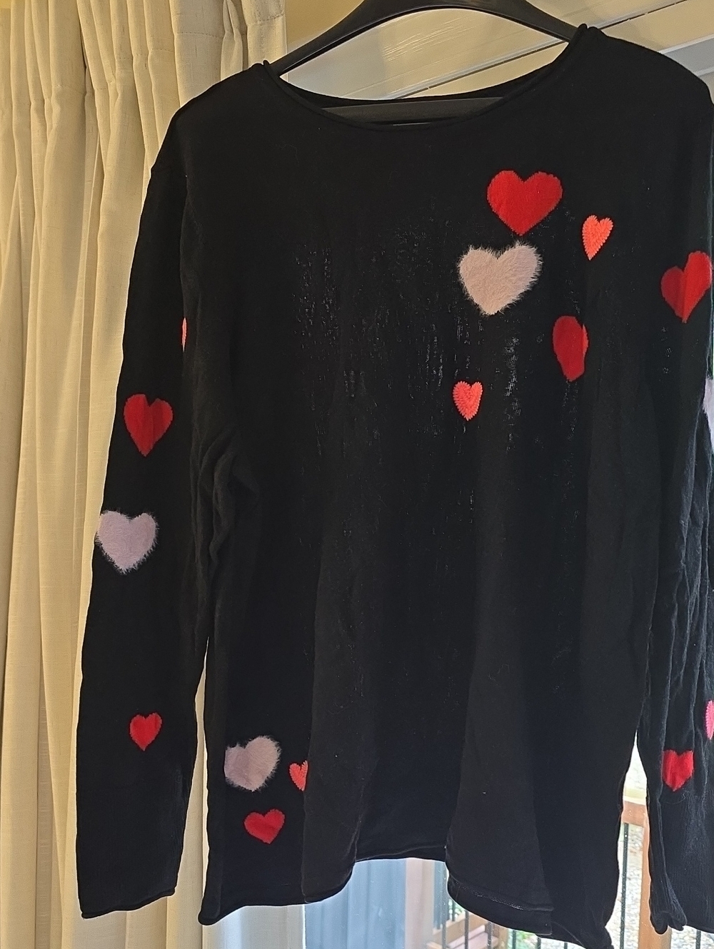 Women's Long Sleeve Tunic With Cute Valentine's Day Hearts Chico's Size 4 Or XXL